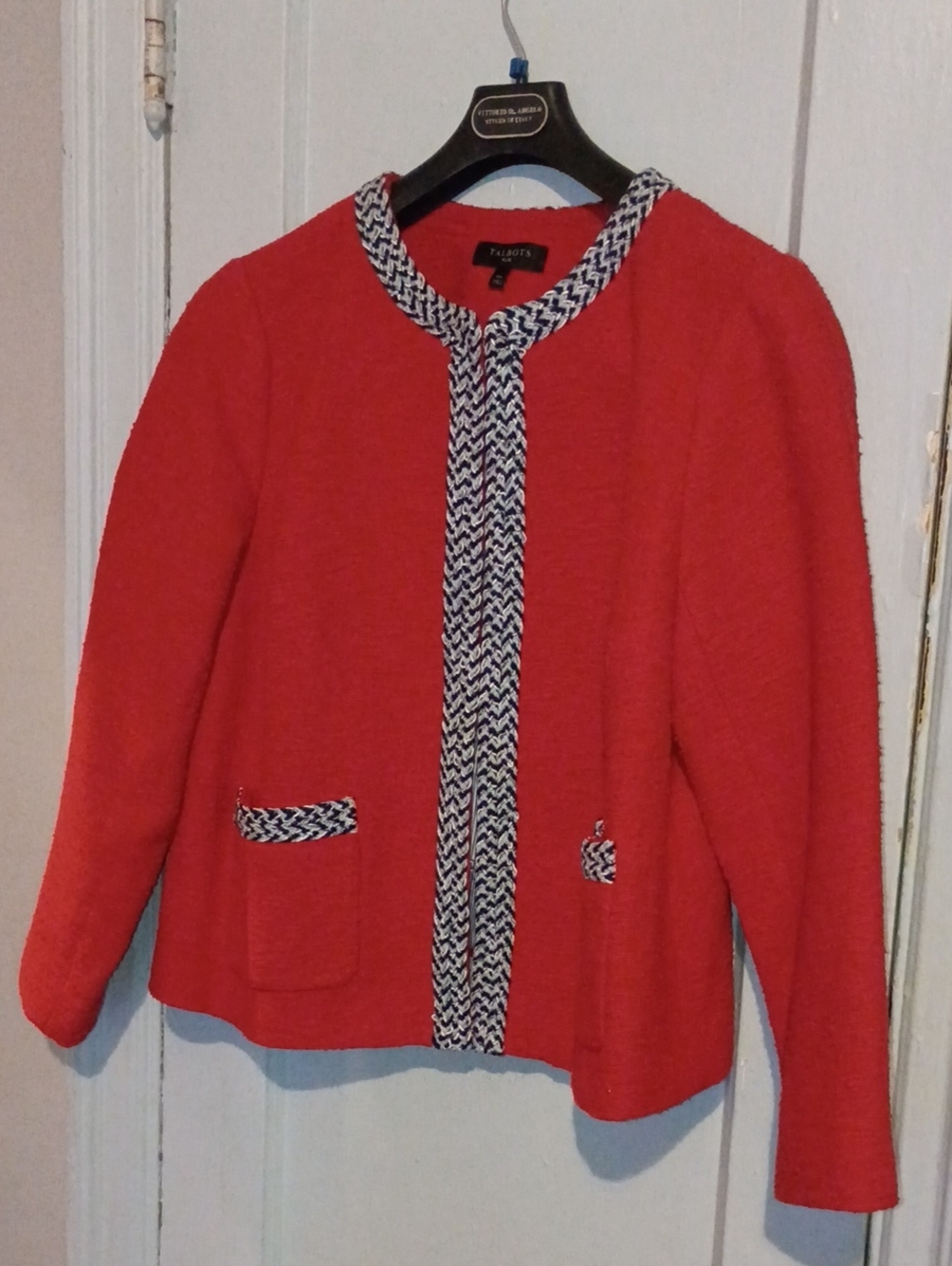 Talbots Bright Red Textured Lady Jacket - Picture 2 of 8